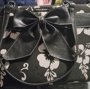 Imitation Kate Spade Black and White Floral Handbag